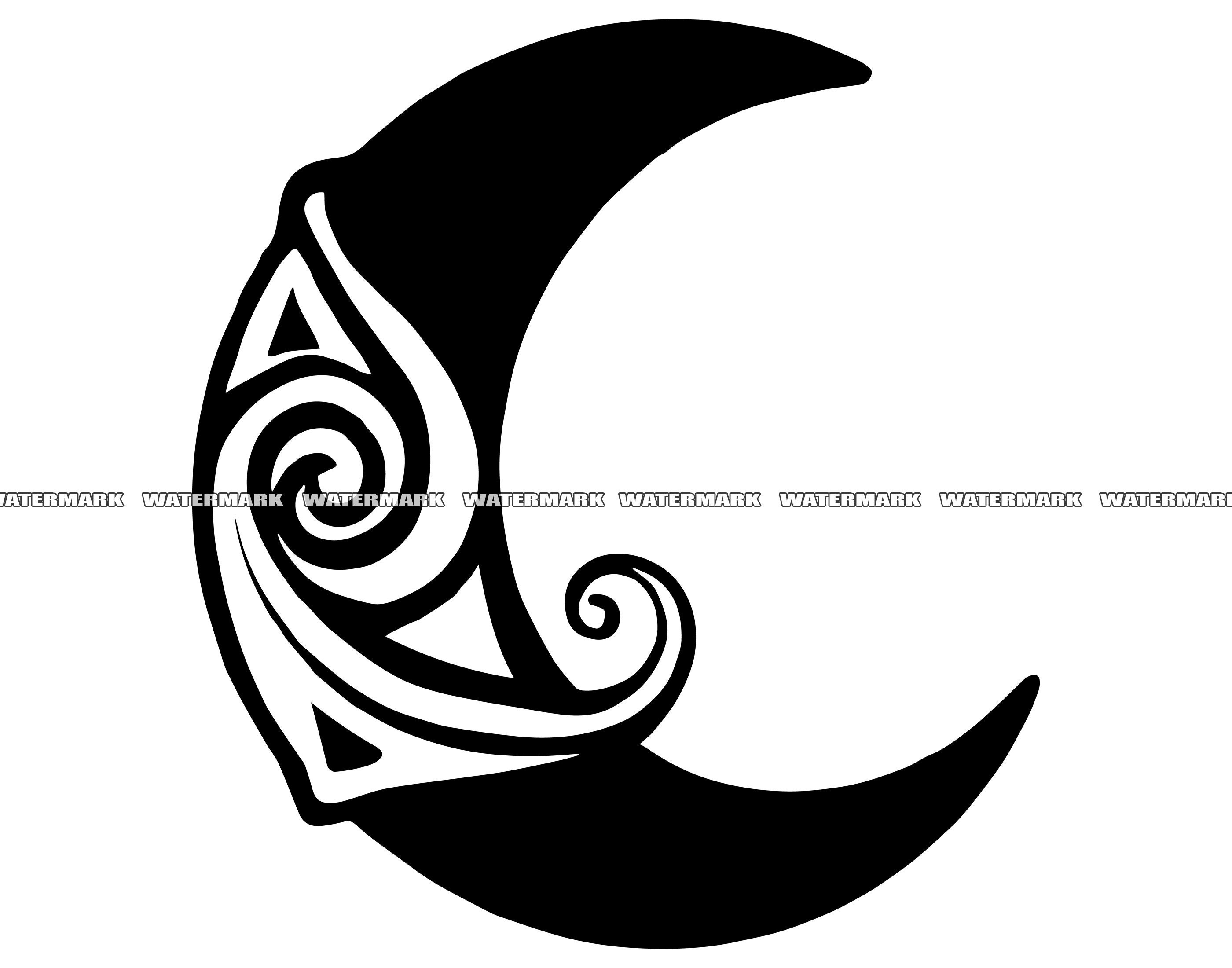 Full Moon Tribal Tattoo