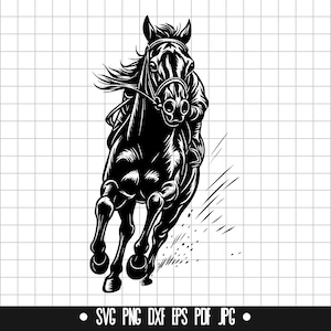 Running Horse SVG, DXF, cheval PNG, cheval couper fichier, Clipart, fichier numérique, fichier Svg, Silhouette, téléchargement immédiat