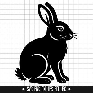 Lapin lapin SVG, PNG, fichier coupé lapin, lapin DXF, Clipart, fichier numérique, fichier Svg, Silhouette, téléchargement immédiat