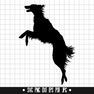 Barzoï sautant SVG, sautant DXF, sautant Barzoï PNG, sautant Barzoï couper fichier, Clipart, fichier numérique, Silhouette, téléchargement immédiat