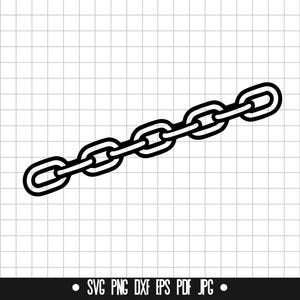 Chain SVG, Metal Chain Link PNG, Industrial DXF, Cut File, Strong Link Clipart, Printable File