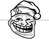 Troll Face Santa Hat SVG 2 Funny Meme Christmas Design 