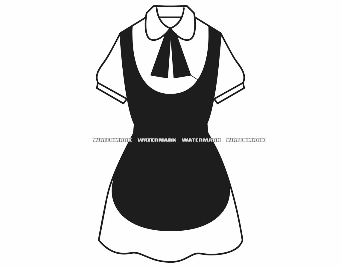Maid Uniform SVG Maid Uniform Cut File Maid Uniform DXF Etsy