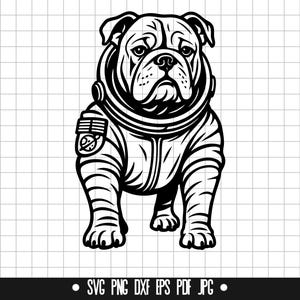 Astronaut Bulldogge SVG, Weltraum Hund DXF, Bulldogge PNG, Cut Datei, Clipart, digitale Datei, Plotterdatei, Cricut, Instant Download