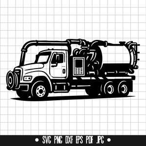 Vacuum Truck SVG, Vacuum Truck DXF, Vacuum Truck PNG, Vacuum Truck Cut File, Clipart, Digital File, Svg File, Silhouette, Instant Download