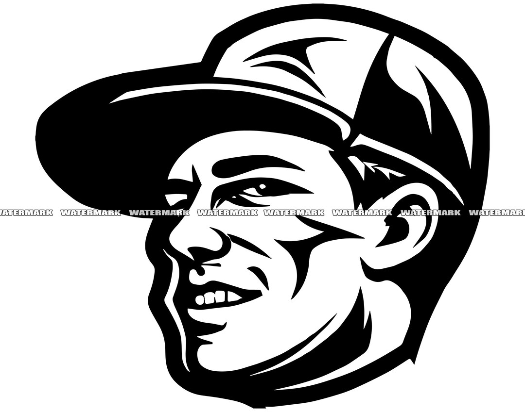 Boy With Baseball Cap SVG 1 Boy Baseball Cap Cut File Boy Etsy