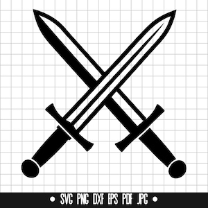 Crossed Swords Svg, Sword Clipart Svg, Sword Cut File Svg, Sword Silhouette Svg, Sword Png, Sword Dxf, Sword Pdf