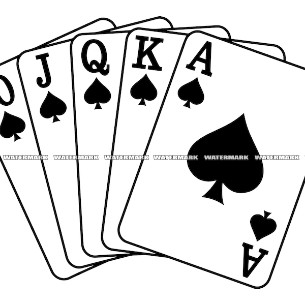 Royal Flush SVG, #3, Poker Cards SVG, Poker SVG, Royal Flush Dxf, Royal Flush Png, Royal Flush Clipart, Royal Flush Silhouette