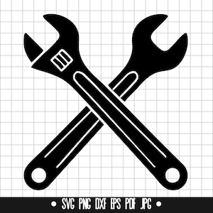 Crossed Wrenches Svg, Wrench Clipart Svg, Wrench Cut File Svg, Wrench Silhouette Svg, Wrench Png, Wrench Dxf, Wrench Pdf, Tools Svg