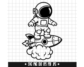 Astronaut Rocket SVG, Astronaut Rocket DXF, Astronaut Rocket PNG, Astronaut Rocket Cut File, Clipart, Digital File, Svg, Instant Download