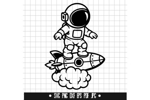 Astronaut Rocket SVG, Astronaut Rocket DXF, Astronaut Rocket PNG