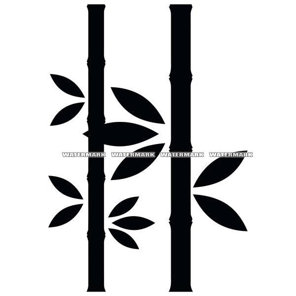 Bamboo SVG, Bamboo DXF, Bamboo PNG, Bamboo Clipart, Bamboo Silhouette, Bamboo Cut File, Bamboo Logo