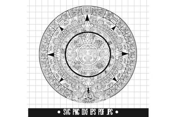 Calendrio Asteca Em Formato Dxf Aztec Calender Calendario Azteca