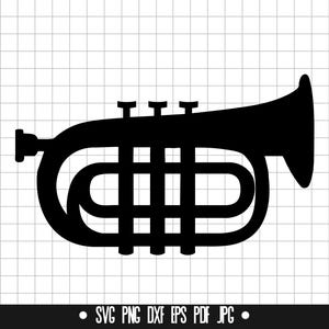 Bariton Horn Silhouette SVG, Bariton Horn Silhouette DXF, Bariton Horn Silhouette PNG, Cut Datei, Clipart, digitale Datei, Sofort Download