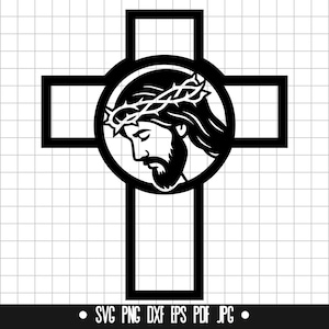 Jesus Kreuz SVG, Jesus Kreuz DXF, Jesus Kreuz PNG, Kreuz geschnitten Datei, Clipart, digitale Datei, SVG, Silhouette, Sofort Download