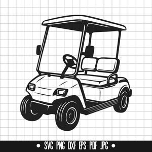 ゴルフカートSVG、バギーDXF、カートPNG、ゴルフカートカットファイル、クリップアート、デジタルファイル、SVGファイル、シルエット、即時ダウンロード