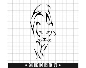 Tribal Panther SVG, Panther Head DXF, Wild Cat PNG, Panther Cut File, Clipart, Digital File, Svg File, Silhouette, Instant Download