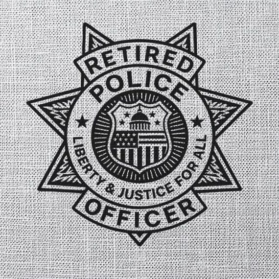退職警察官SVG、警察バッジDXF、バッジPNG、警察官カットファイル