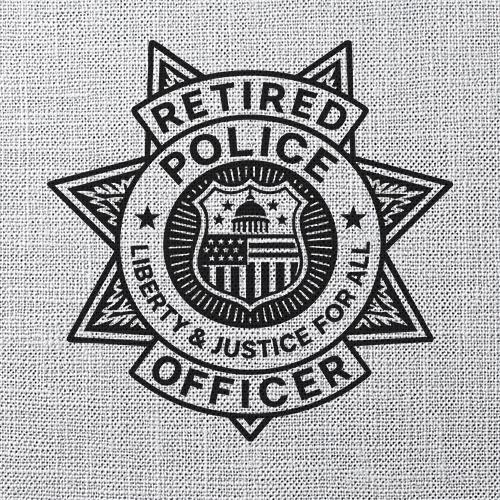 退職警察官SVG、警察バッジDXF、バッジPNG、警察官カットファイル