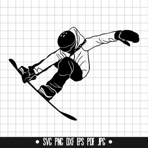 Snowboarder Sprung SVG, Snowboarder Sprung DXF, Snowboarder Sprung PNG, Cut File, Clipart, digitale Datei, Instant Download