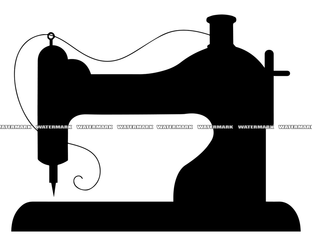 Sewing Machine SVG Cut File DXF PNG Clipart Silhouette Etsy