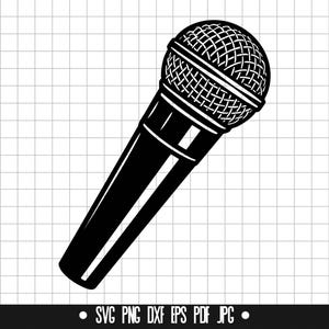 Micrófono SVG, Micrófono DXF, Micrófono PNG, Archivo de corte de micrófono, Clipart, Archivo digital, Archivo SVG, Silueta, Descarga instantánea