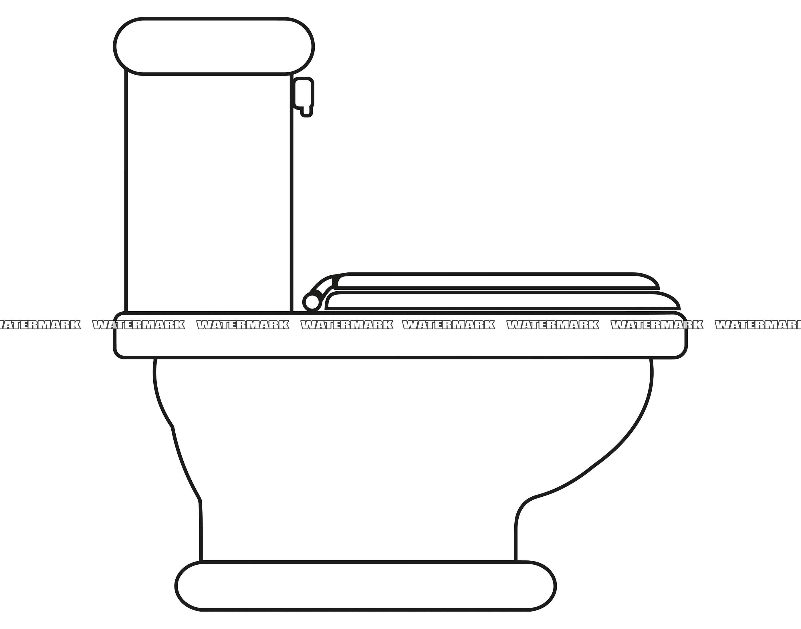 Toilet Drawing Side View