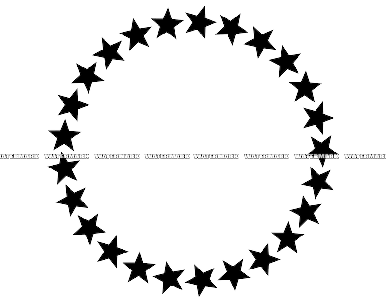 Star Circle Frame SVG Star Circle Frame Cut File Star Circle - Etsy