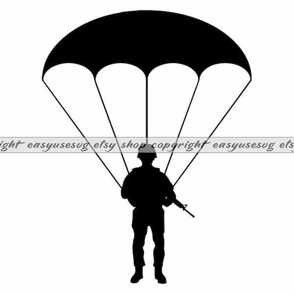 Paratrooper SVG, Soldier SVG, Army SVG, Paratrooper png, Paratrooper eps, Paratrooper dxf, Paratrooper cut file, Paratrooper
