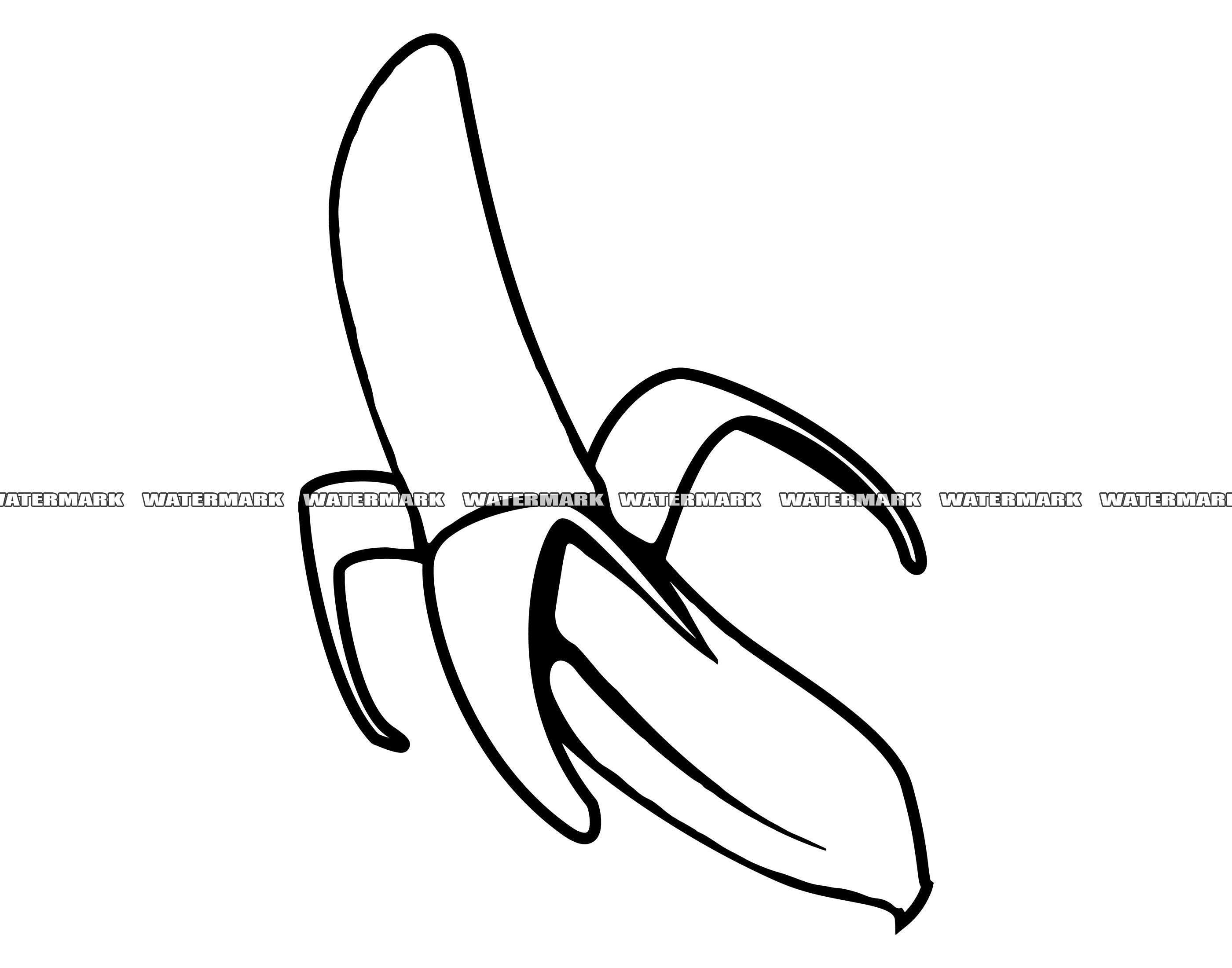 Peeled Banana SVG Peeled Banana Cut File Peeled Banana DXF Etsy Canada