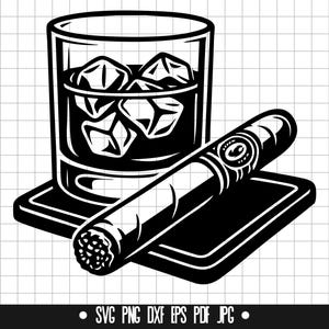 Whiskyglas SVG, whisky DXF, whisky PNG, whisky gesneden bestand, clipart, digitaal bestand, SVG-bestand, silhouet, instant download