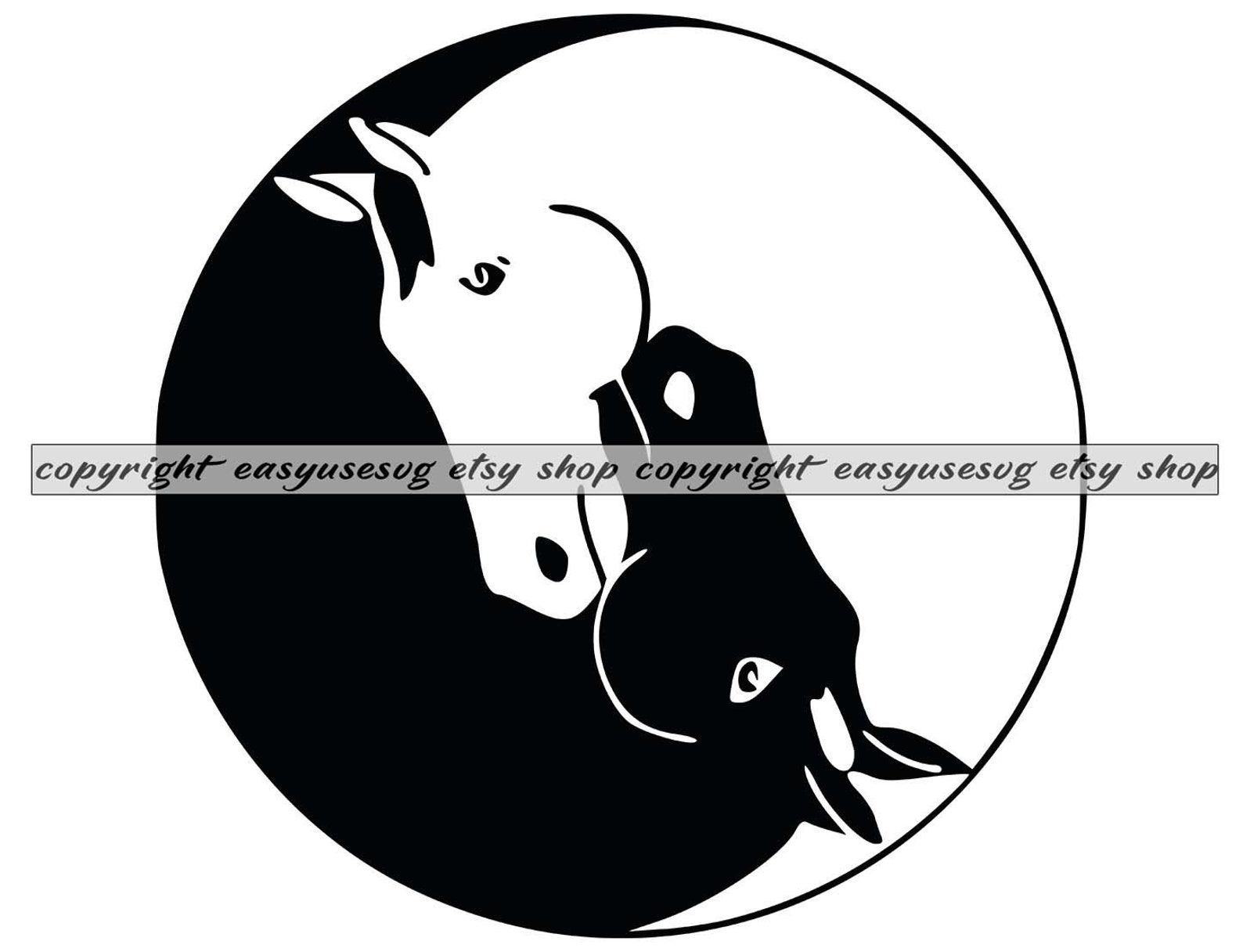 Ying Yang Horse SVG Ying Yang Horse DXF Ying Yang Horse PNG - Etsy