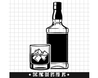 Whisky SVG, Whisky DXF, Whisky PNG, Whisky gesneden bestand, Clipart, Digitaal bestand, Svg-bestand, Silhouet, Instant Download