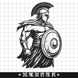 Spartan Warrior SVG, Spartan DXF, Gladiator PNG, Warrior Cut File, Clipart, Digital File, Svg File, Silhouette, Instant Download