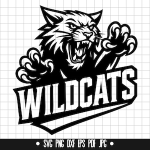Wildcats SVG, Wildcats PNG, Wildcats DXF, Wildcats Cut File, Clipart, Digital File, Svg File, Silhouette, Instant Download