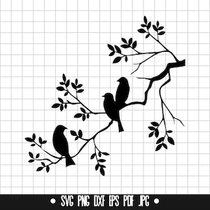 Birds SVG, Birds DXF, Birds PNG, Birds Cut File, Clipart, Digital File, Svg File, Silhouette, Instant Download