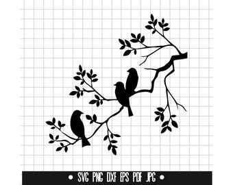 Birds SVG, Birds DXF, Birds PNG, Birds Cut File, Clipart, Digital File, Svg File, Silhouette, Instant Download