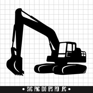 Excavator SVG, Excavator DXF, Excavator PNG, Excavator Cut File, Clipart, Digital File, Svg File, Silhouette, Instant Download
