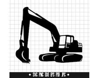 Bagger SVG, Bagger DXF, Bagger PNG, Bagger Schnittdatei, Clipart, Digitale Datei, SVG, Silhouette, Instant Download