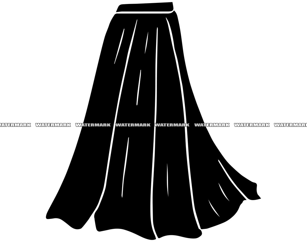 Long Skirt SVG Long Skirt Cut File Long Skirt DXF Long Etsy