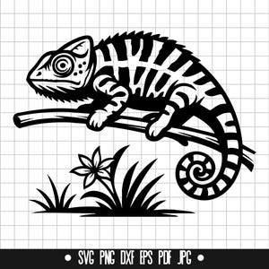 Chamäleon SVG, Chamäleon DXF, Chamäleon PNG, Chamäleon Schnitt, Clipart, Digitale Datei, SVG, Sofort Download