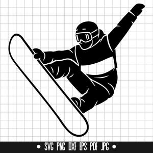 Snowboarder SVG, Winter Sport DXF, Extremsport PNG, Cut Datei, Clipart, Digitale Datei, Silhouette, Instant Download