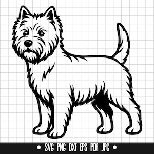 Westie SVG, Westie PNG, Westie DXF, Westie Silhouette, Westie Cut File, Westie Clipart, Westie