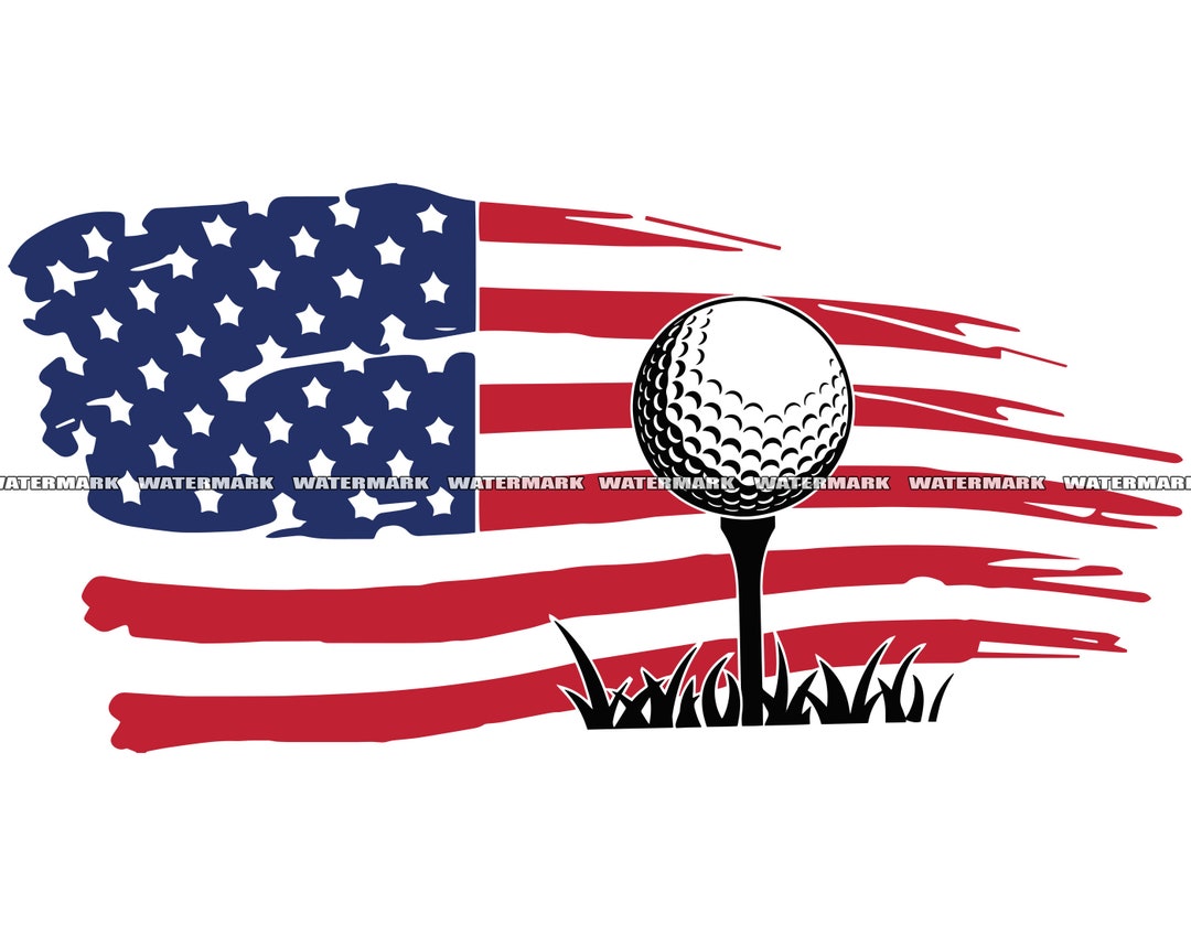 Golf Ball With American Flag SVG 1 Player Game Sports America Military ...