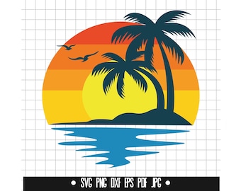 Island SVG, Island Cut File, Island DXF, Island PNG, Island Clipart, Island Silhouette, Island Cricut File