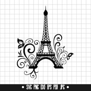 Eiffel Tower SVG, Eiffel Tower DXF, Eiffel Tower PNG, Cut File, Clipart, Digital File, Svg File, Silhouette, Instant Download