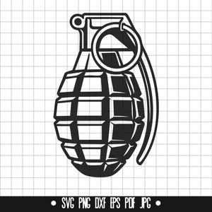Grenade SVG, Grenade DXF, Grenade PNG, Grenade Cut File, Clipart, Digital File, Svg File, Silhouette, Instant Download