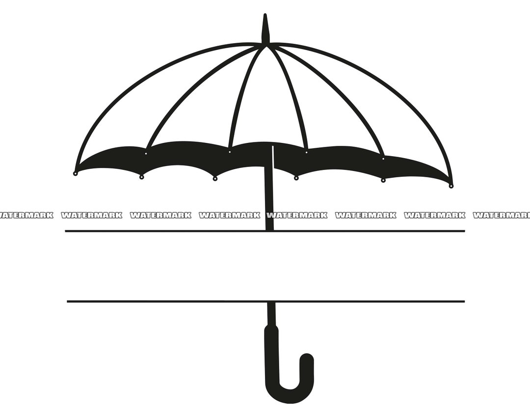 Umbrella Split Monogram SVG Umbrella Cut File Umbrella DXF Etsy