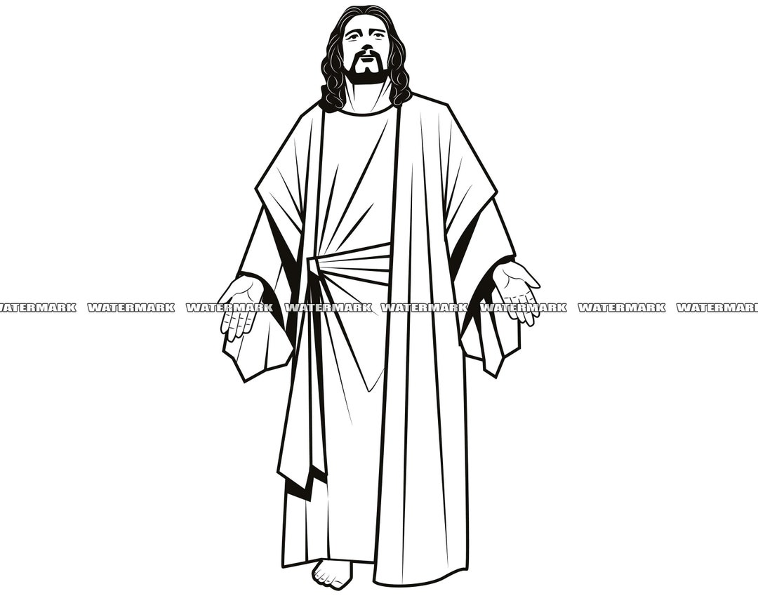 Jesus SVG, Jesus Cut File, Jesus DXF, Jesus PNG, Jesus Clipart, Jesus