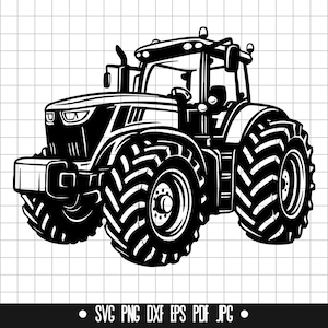 Tractor SVG, Tractor DXF, Tractor PNG, Tractor Cut File, Clipart, Digital File, Svg File, Silhouette, Instant Download